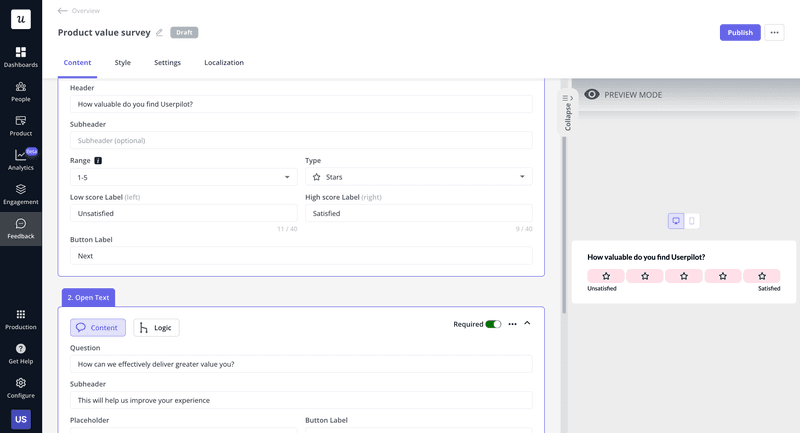 product value survey