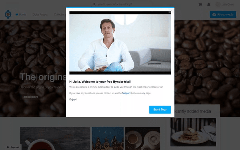 Bynder's demo invite.
