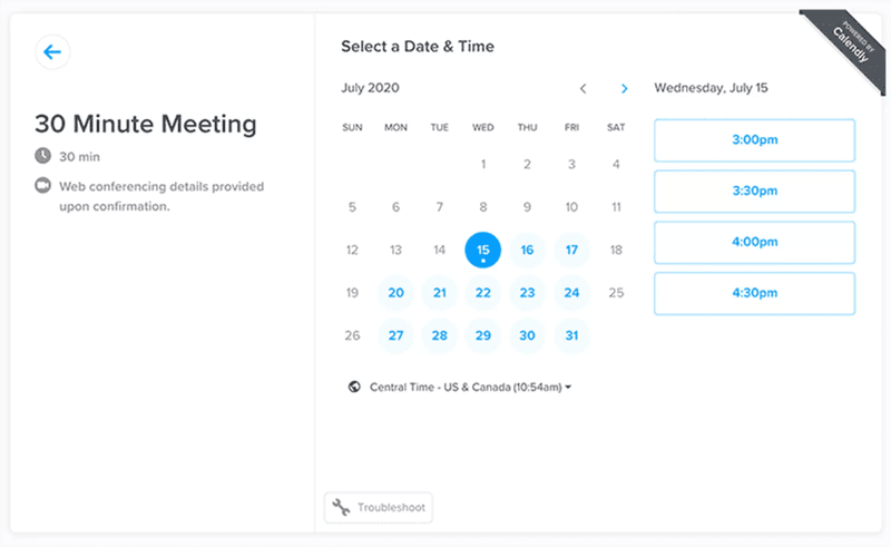 Calendly promotes its product through every user.