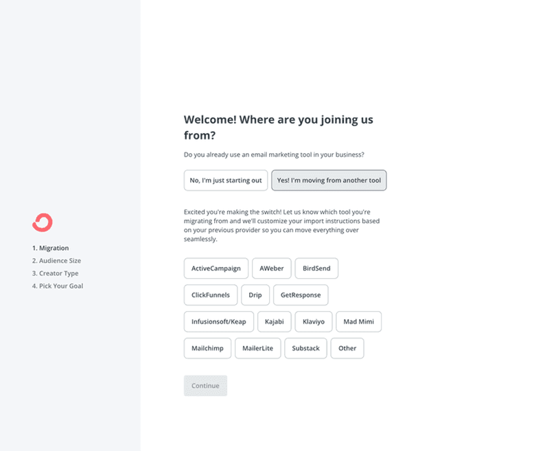 convertkit personalized onboarding customer advocacy examples