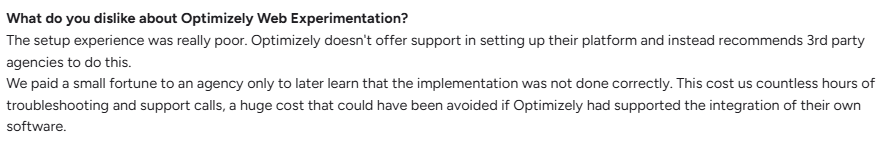 Optimizely negative review