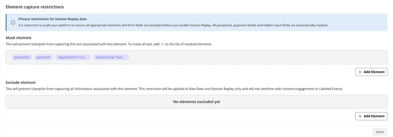 Data Masking in Userpilot Session Replay Tool