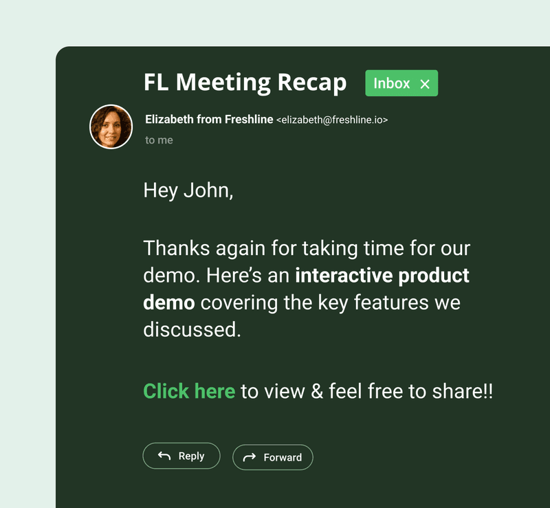 Product demo follow up email