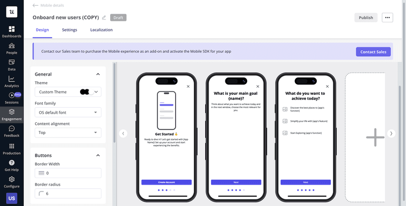 Design carousels in Userpilot.