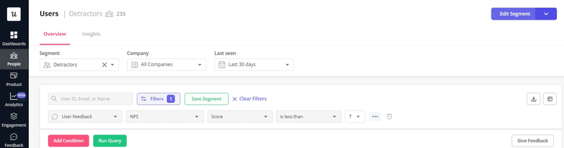 How to segment customers in Userpilot: detractors