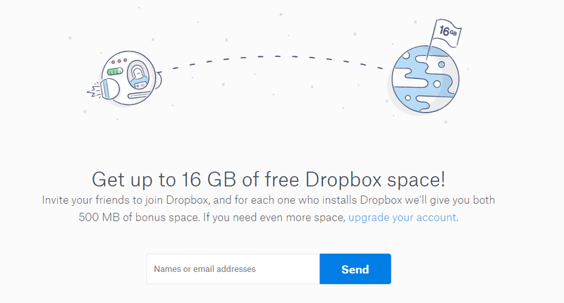 Dropbox WoM marketing example
