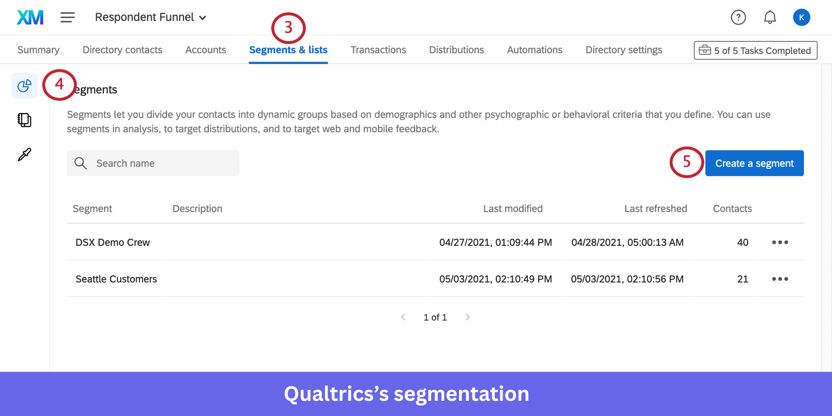 Qualtrics segmentation feature