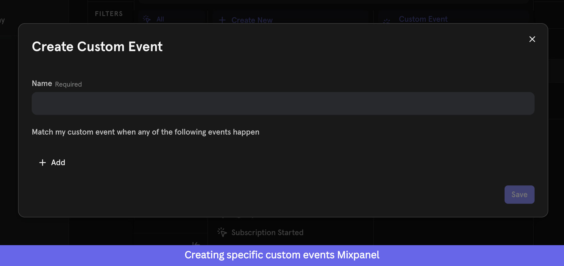 Mixpanel allows custom event definition