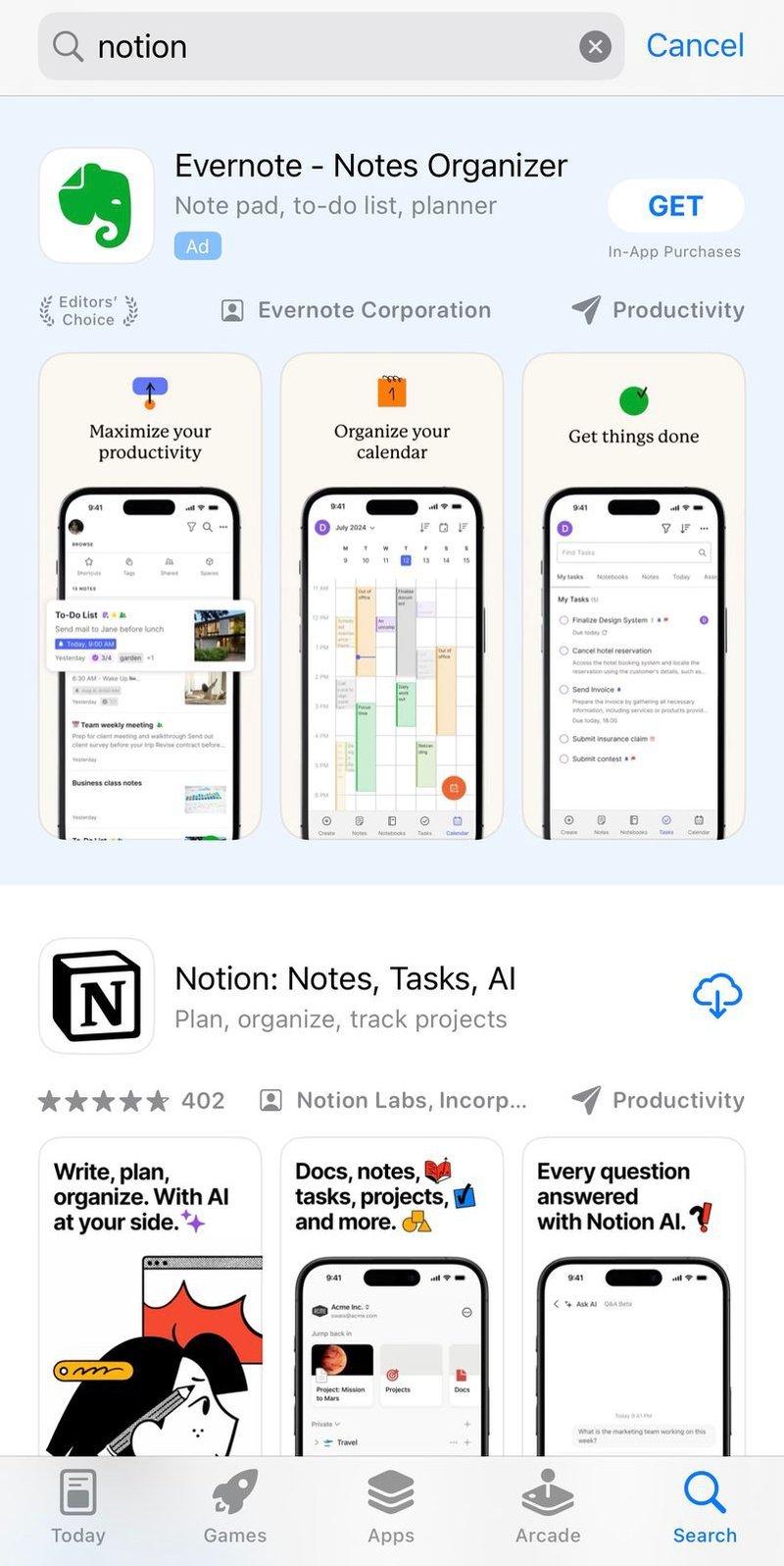 mobile user acquisition evernote