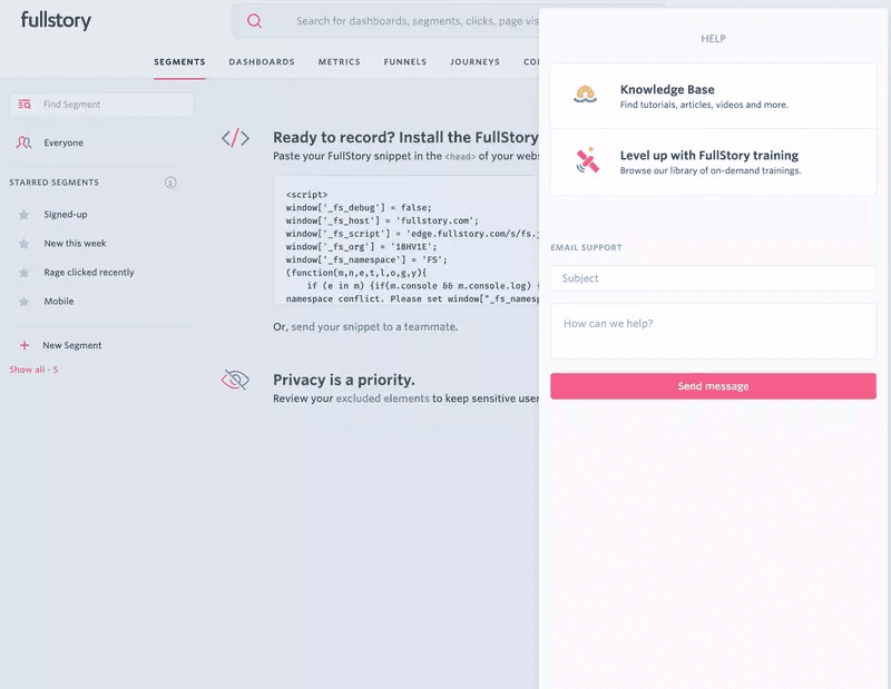 FullStory help center