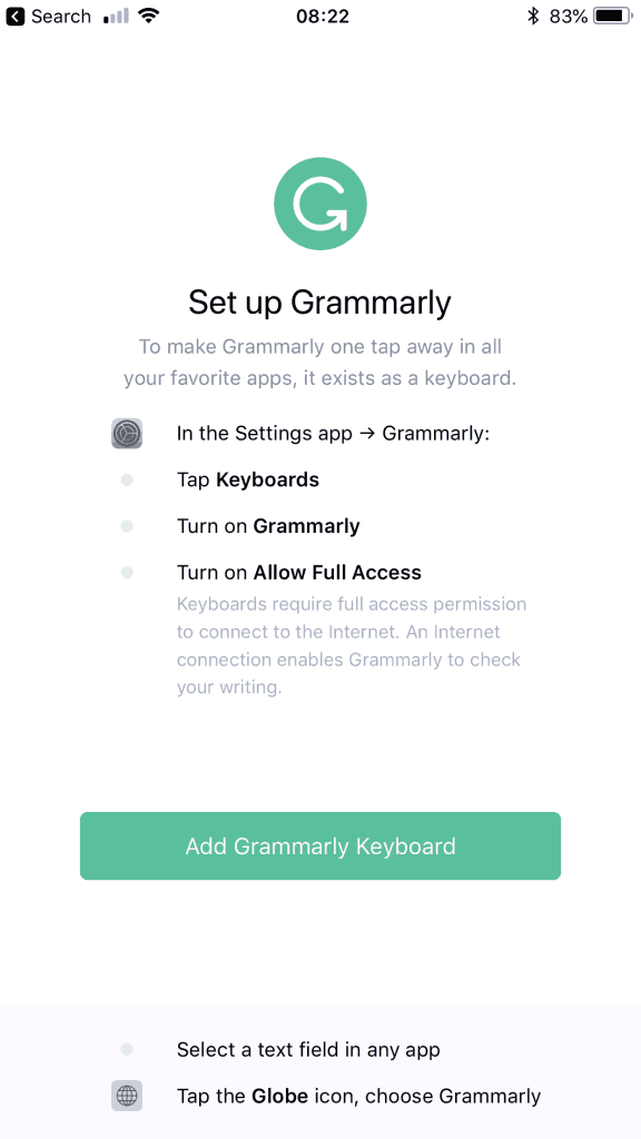 Grammarly guides users with a checklist that builds momentum.