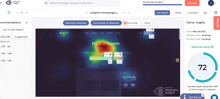 attention insights Resource Center - userpilot case study