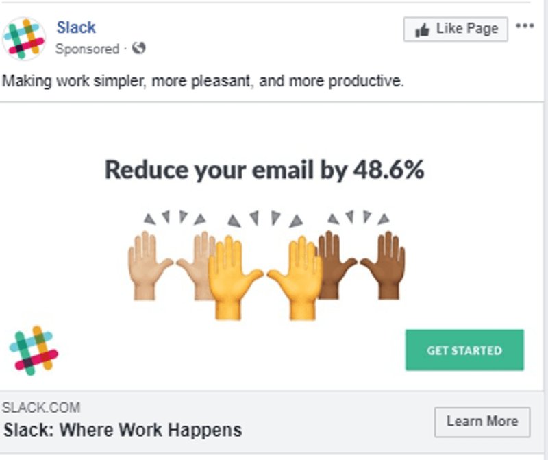 slack social media ad - saas lead generation strategies