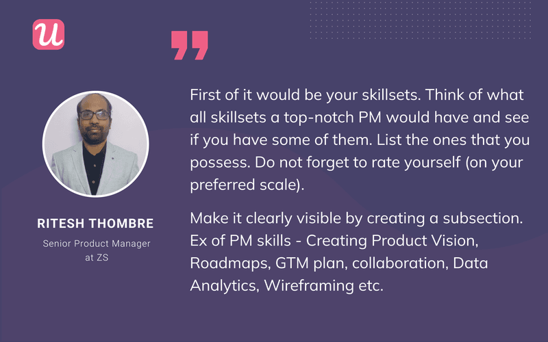 Ritesh Thombre on presenting skillsets in your resume.