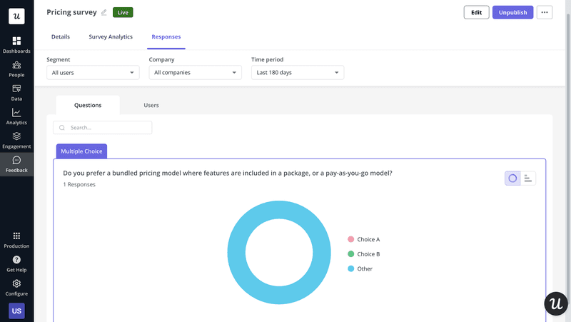 Analyze survey data with Userpilot.