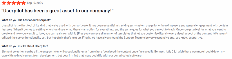 userpilot review on g2