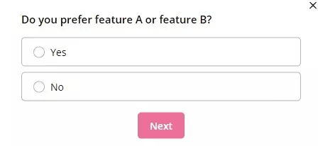 Unbiased survey question created with Userpilot.
