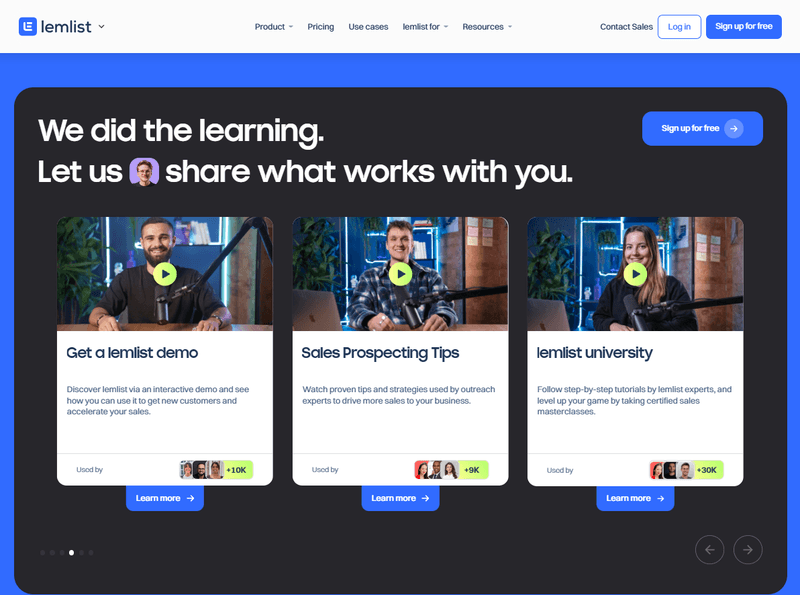 Resource section on Lemlip homepage