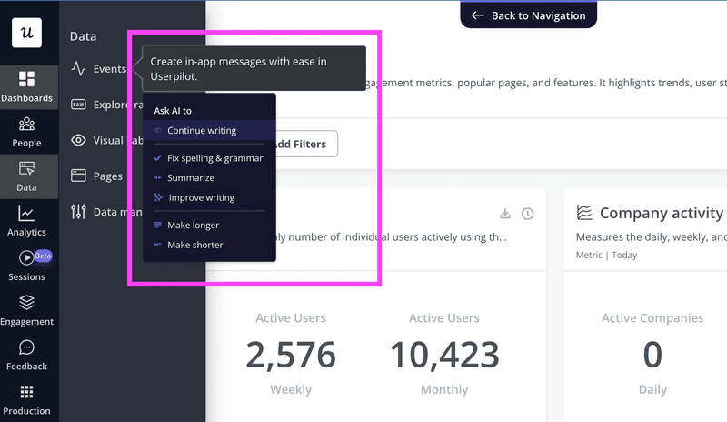 Create in-app messages with Userpilot.
