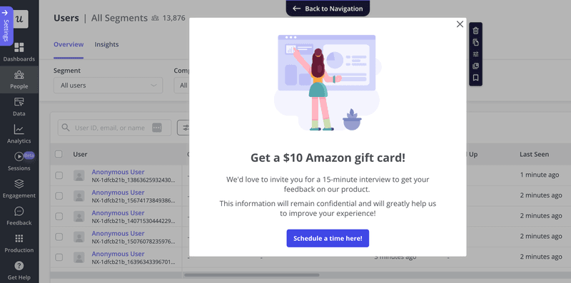 Offer incentives via in-app messages