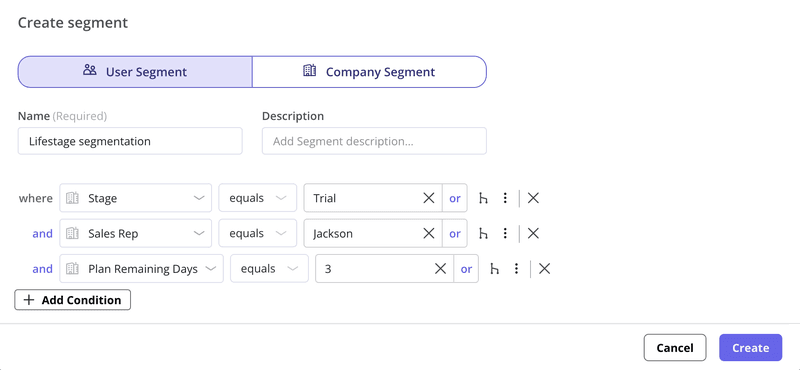 Creating segments in Userpilot for personalization in email marketing