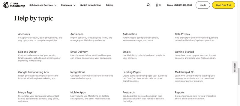 MailChimp's comprehensive help center.
