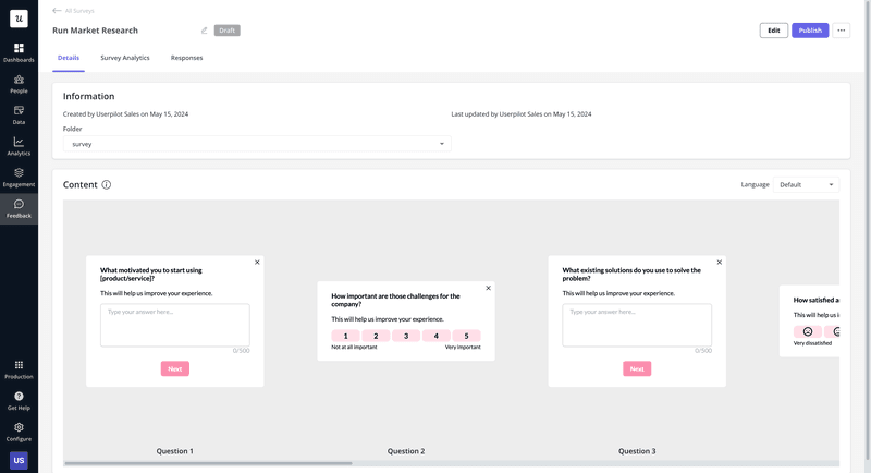 In-app feedback collection