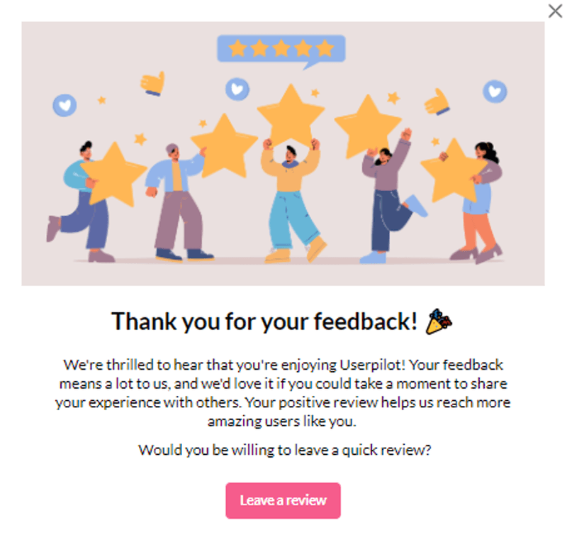 modal_asking_for_a_positive_review-customer led-marketing-examples