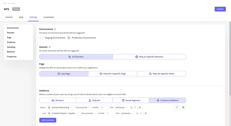userpilot nps audience settings