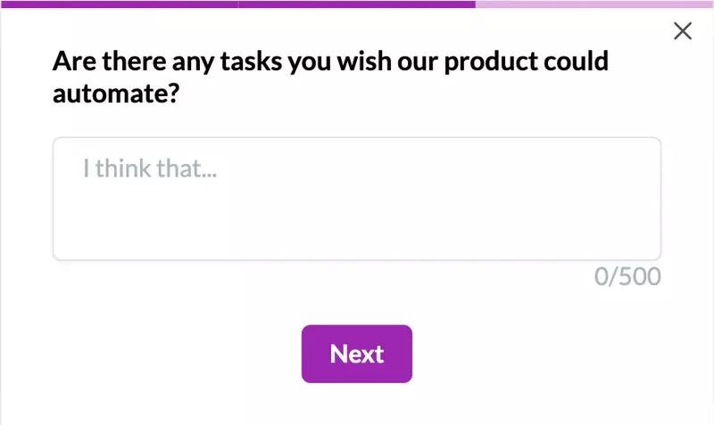 Product survey questions about automation