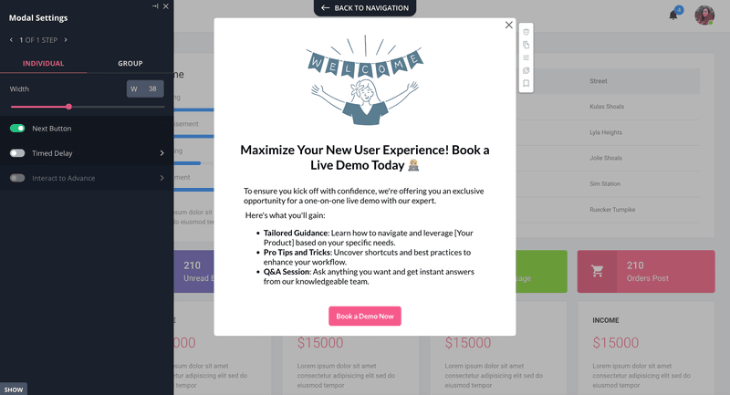 Let new users book demos