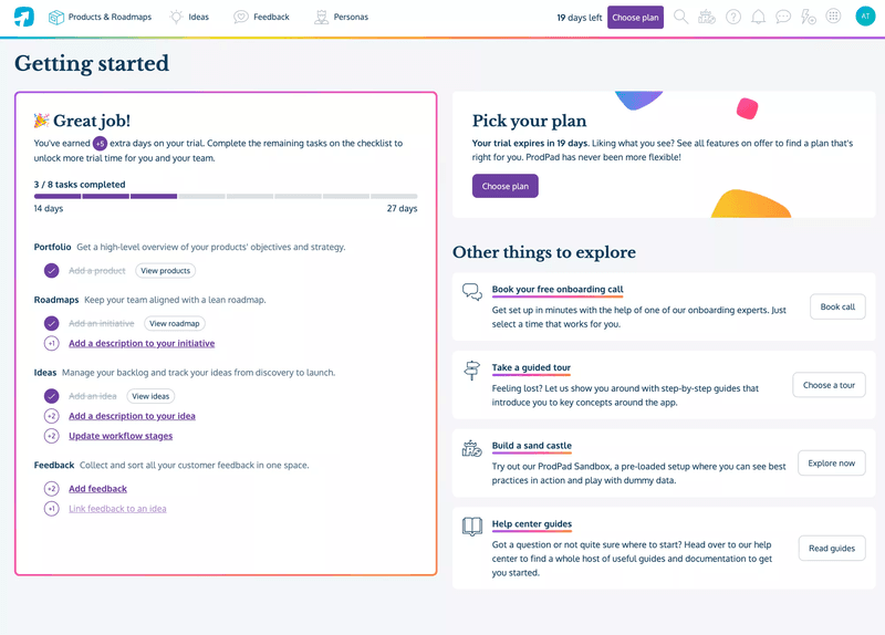 Propad gamified onboarding