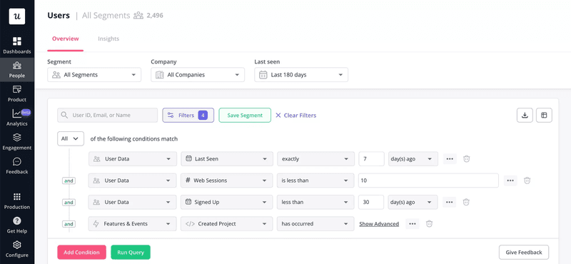 Segment customers based on their in-app behavior with Userpilot.