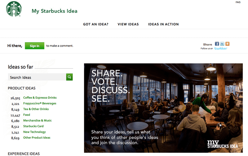 Starbucks-customer led-marketing-examples