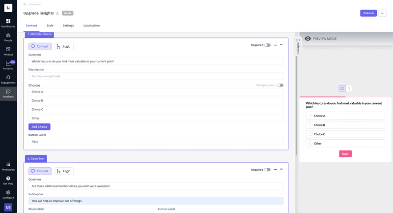 userpilot feedback surveys