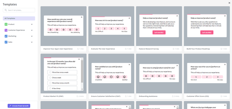 Survey template library