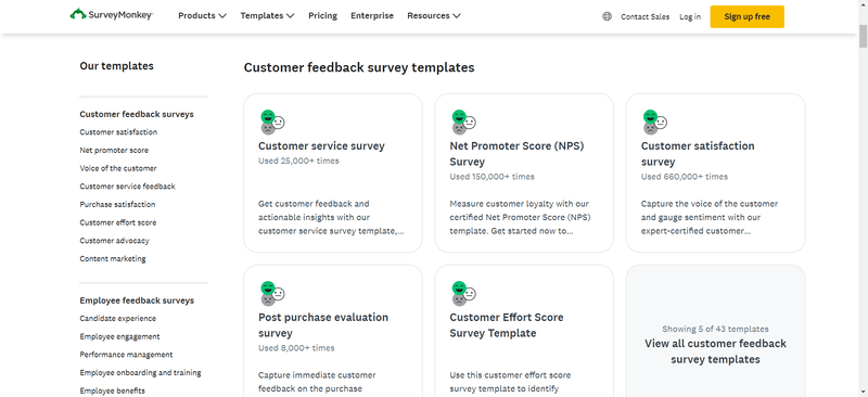 surveymonkey templates