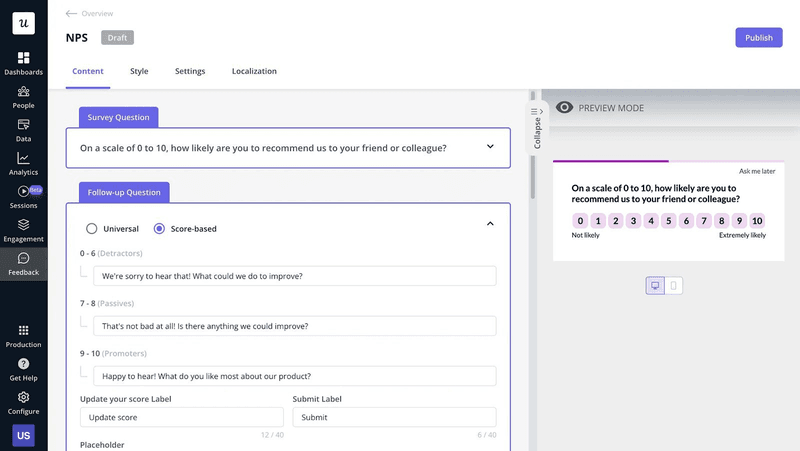 Create targeted surveys in Userpilot.