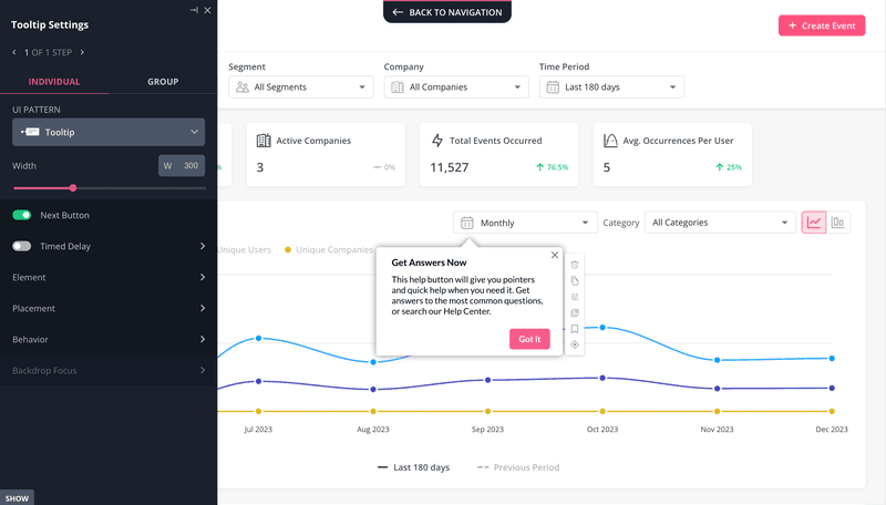 Tooltip builder in Userpilot