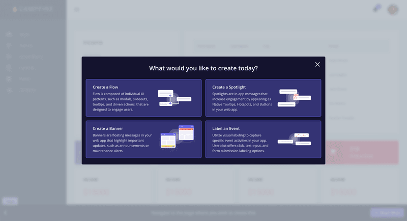create product tours with userpilot