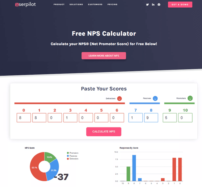 Check out Userpilot’s NPS calculator!