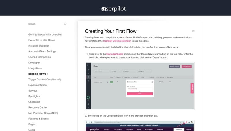 Screenshot of Userpilot guide