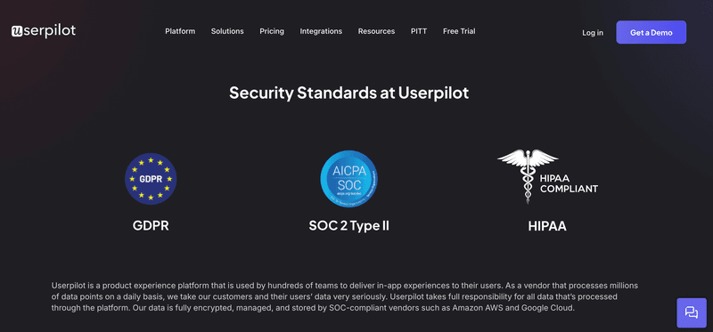Userpilot security compliance & certifications