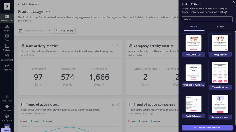 UI pattern templates in Userpilot.