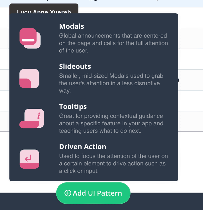 Userpilot UI patterns