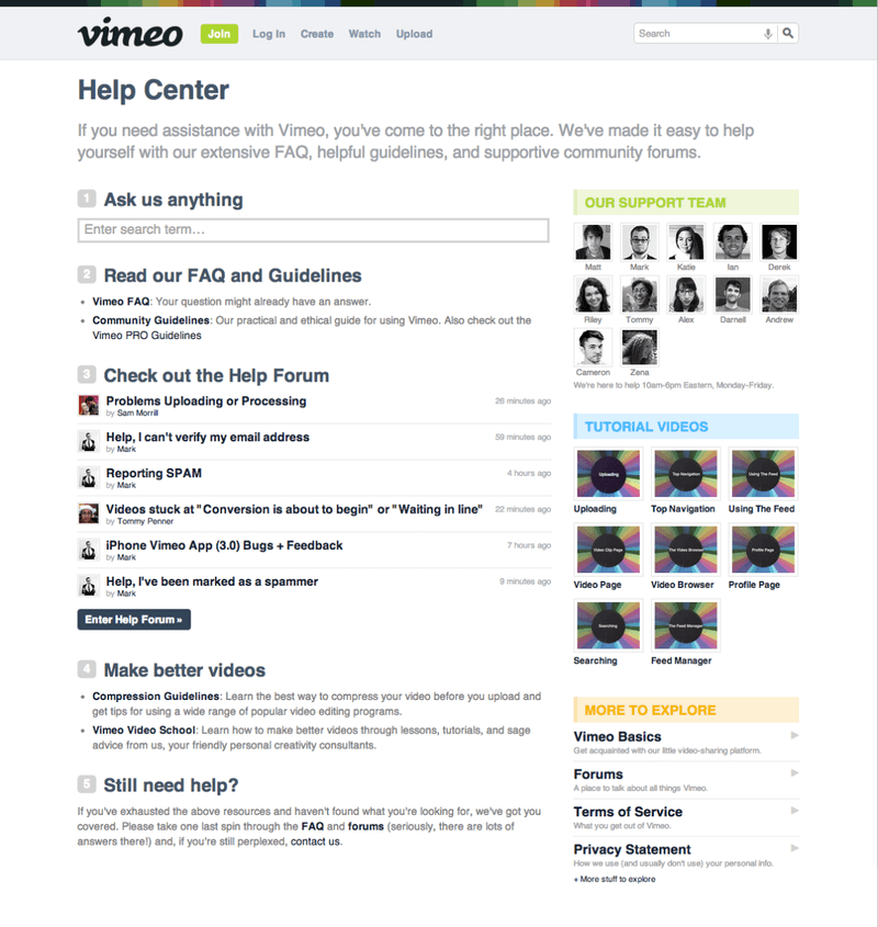Vimeo help center