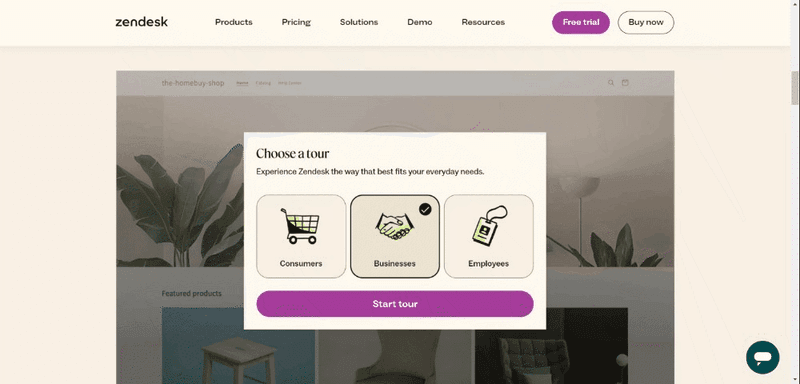 Zendesk product tour
