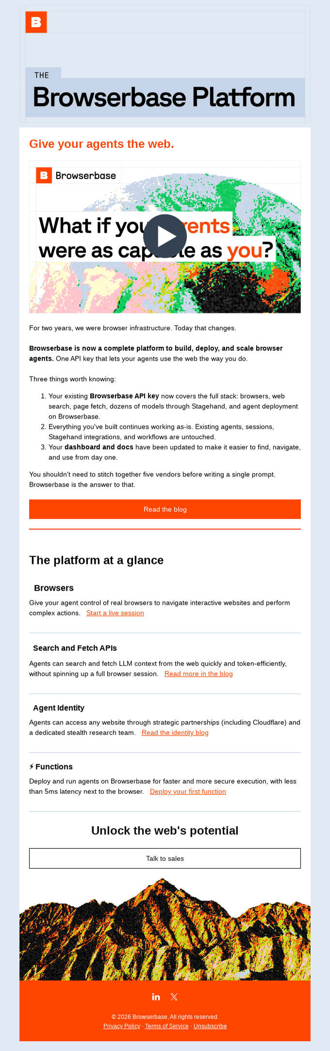 Browserbase platform launch email breakdown