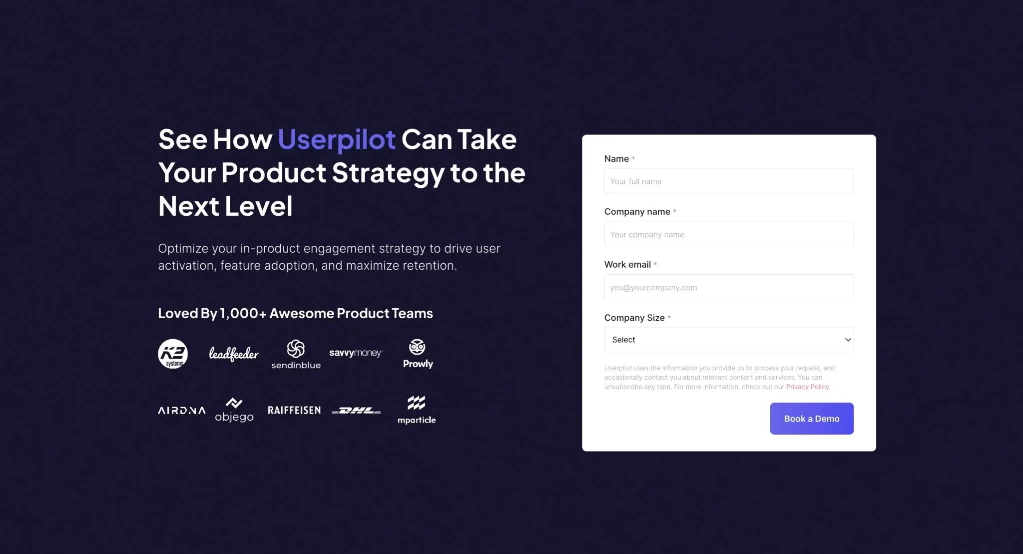 Userpilot book a demo