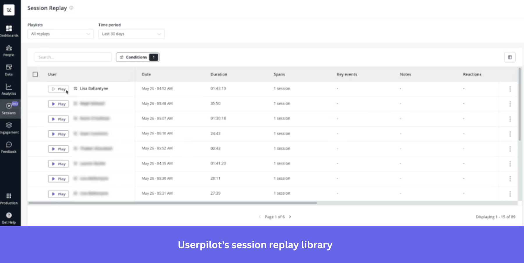 Userpilot session replay library